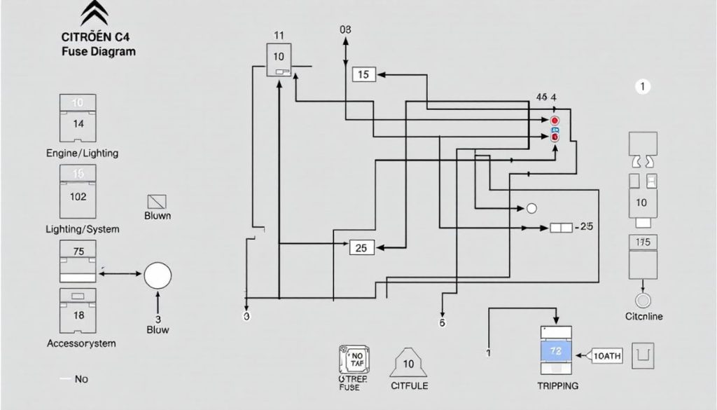 découvrez le schéma des fusibles de la citroën c4 pour identifier facilement les différents fusibles de votre véhicule. un guide pratique pour les automobilistes souhaitant entretenir leur voiture en toute sérénité.
