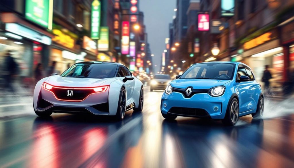 découvrez le choc des titans entre la honda n-one e et la renault twingo ! dans cette analyse complète, explorez comment ces deux citadines, l'une japonaise et l'autre française, redéfinissent le paysage automobile. comparez leurs performances, leur design audacieux et leurs innovations technologiques dans un duel captivant qui pourrait bien transformer votre vision de la mobilité urbaine.